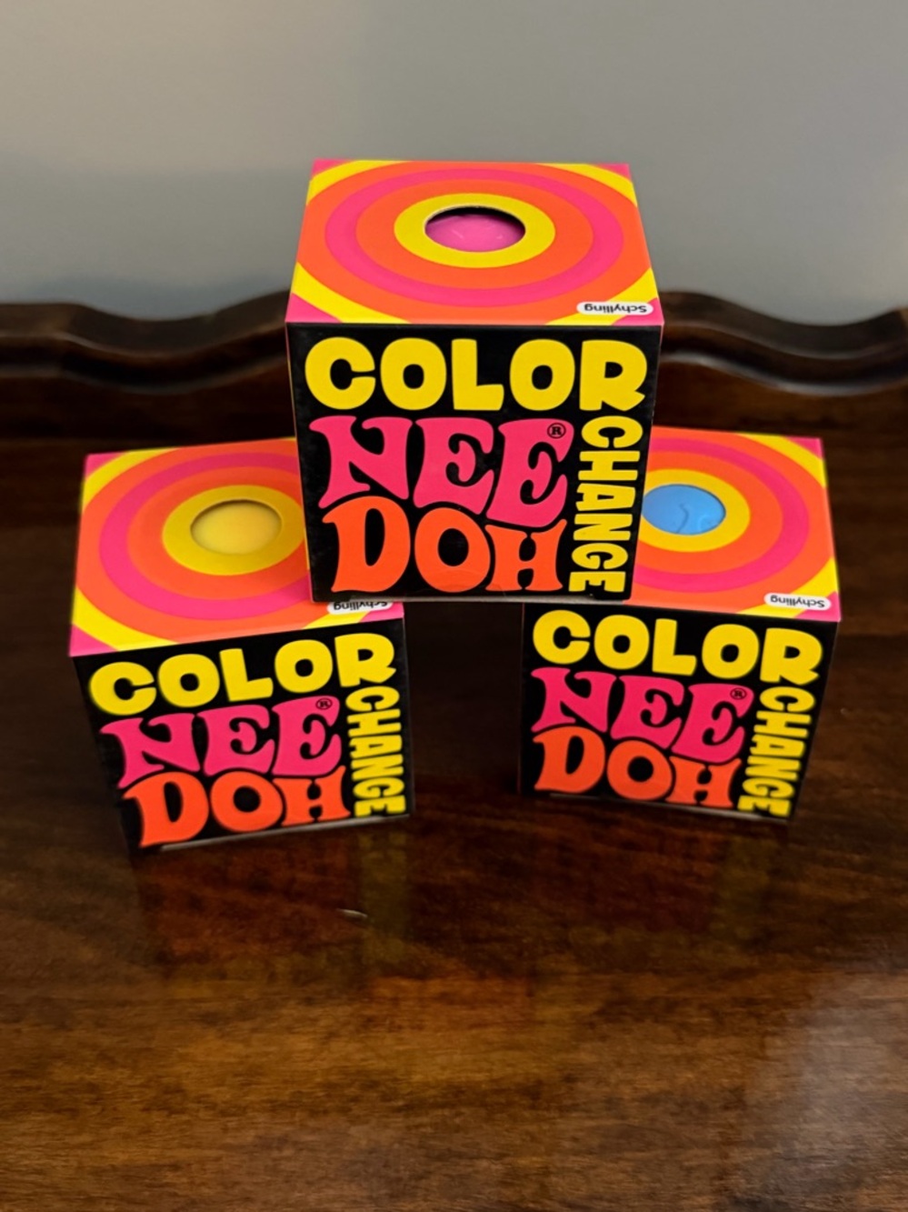 Color NeeDoh Change Color Set of 3 (1 yellow, 1 pink & 1 blue)-Schylling brand